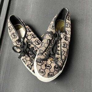 Michael Kors Black and Tan Logo Sneakers